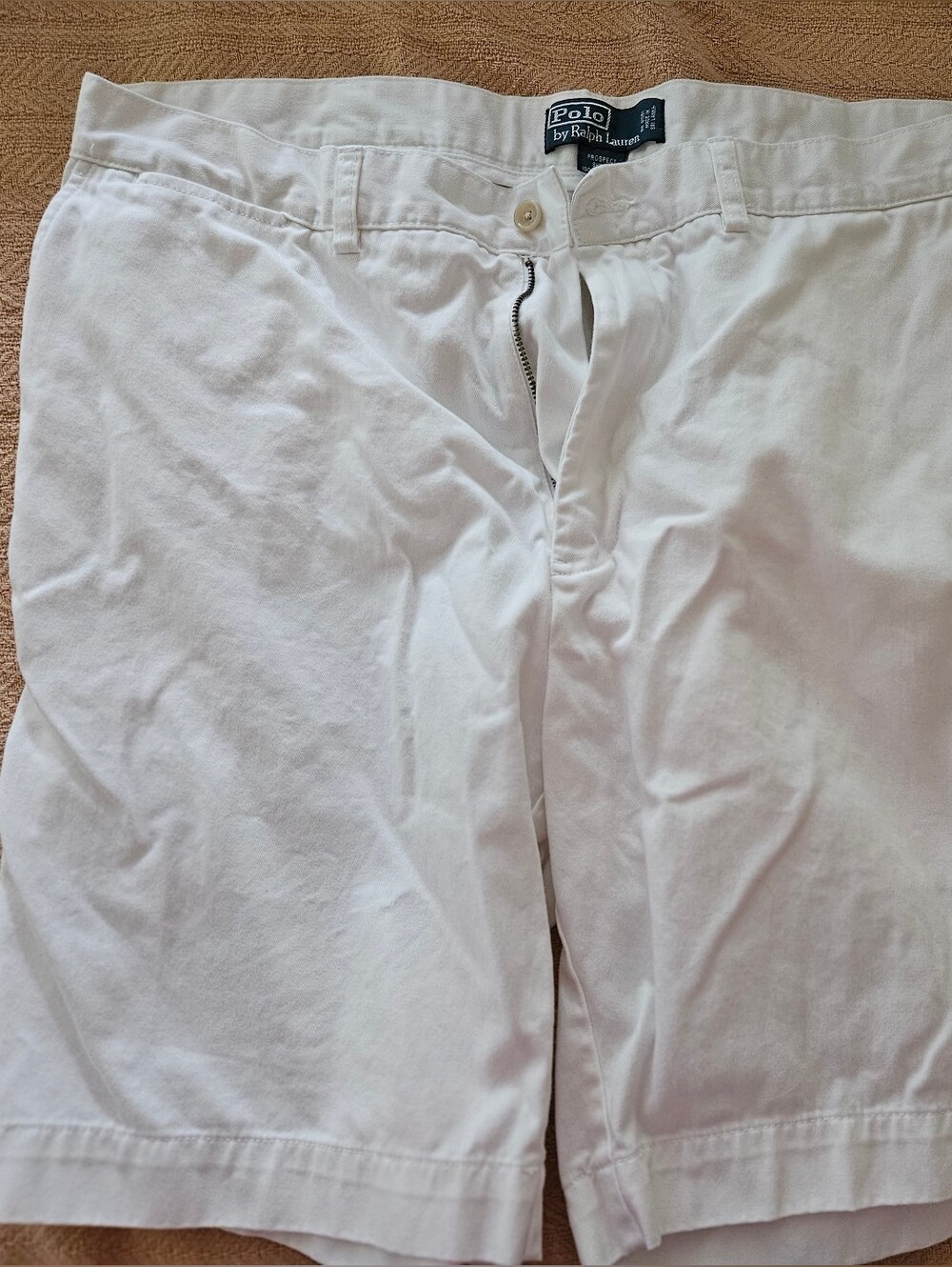 Polo by Ralph Lauren White Cotton Flat Front Shorts